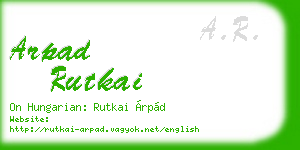 arpad rutkai business card