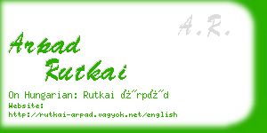 arpad rutkai business card